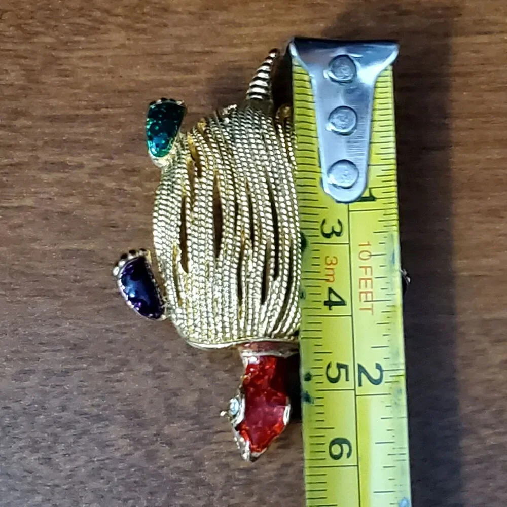 Turtle Brooch Enamel Openwork Gold Tone Reptile Figural Vtg Unsigned 2.25